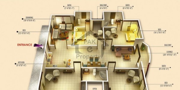 F-11 Beautiful Fully marble flooring 3,bed and study room upper portion available for Rent.