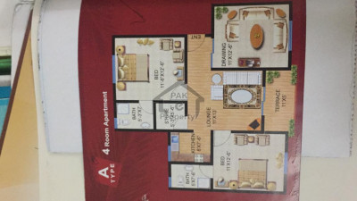 2 bed DD 4 Rooms Flat for Sale, with Room terrace Saima Arabian Villas