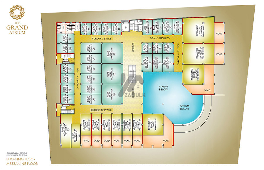 Rented corner shop on sale on installment at Mezzanine floor (above ground) Grand Atrium Faisalabad