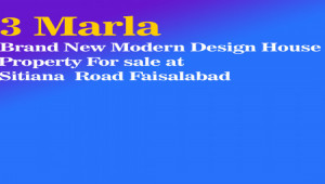 3 Marla Brand New Modern Design House Property For Sale Town Of Satiana Road Faisalabad