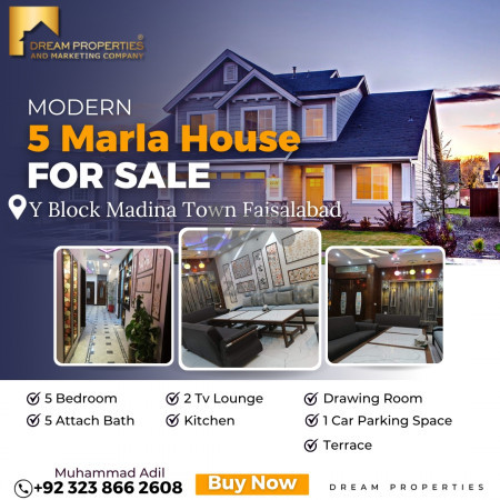 5 Marla House For Sale In Madina Town Faisalabad