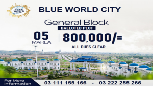 Blue World City 5 Marla plot for sale
